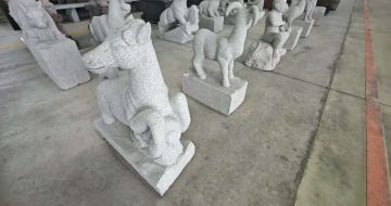 江苏芝麻白雕刻 十二生肖 异形雕刻