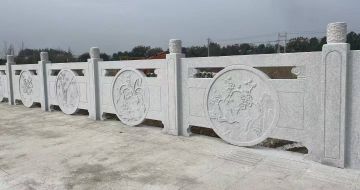 江苏芝麻白河道栏杆 石材栏杆