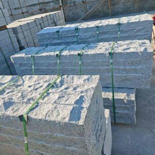 江苏芝麻白自然面整石 坐凳