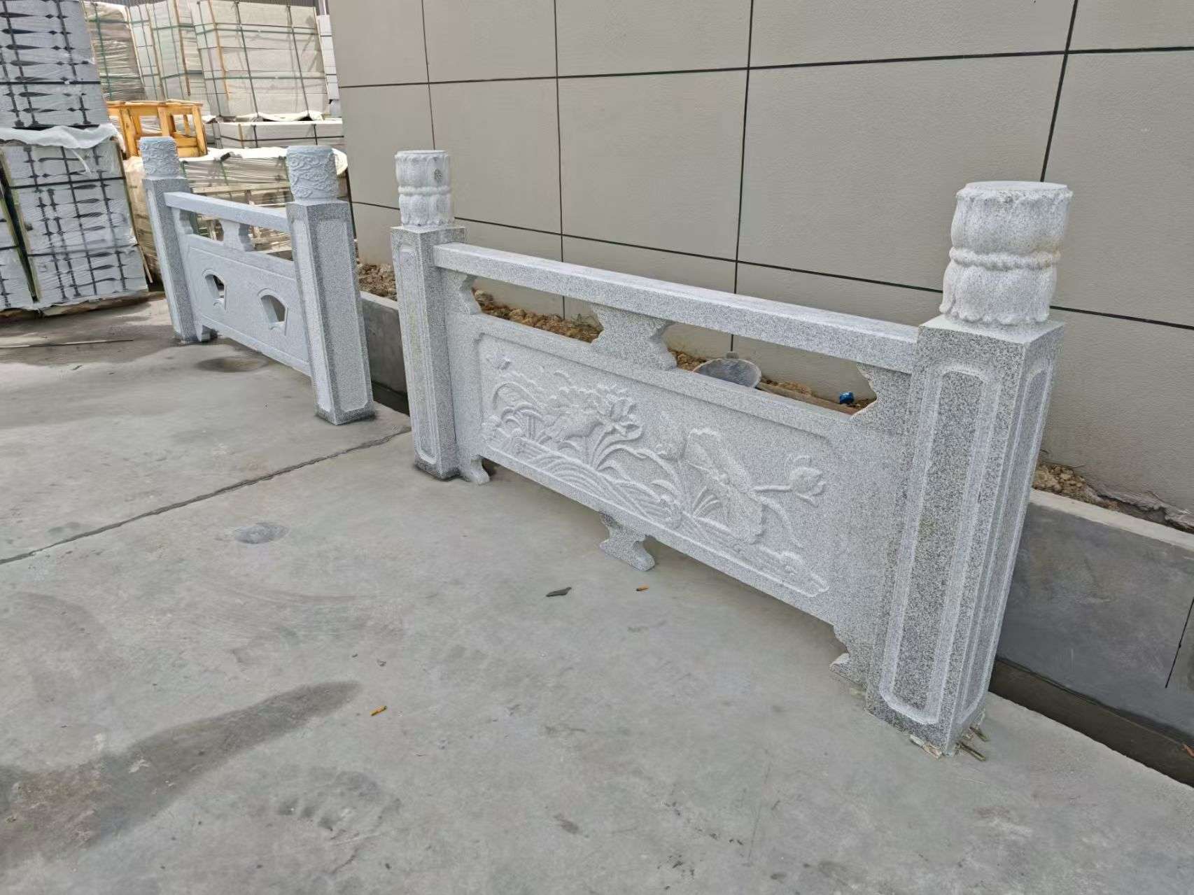 江苏芝麻白河道栏杆 石材栏杆